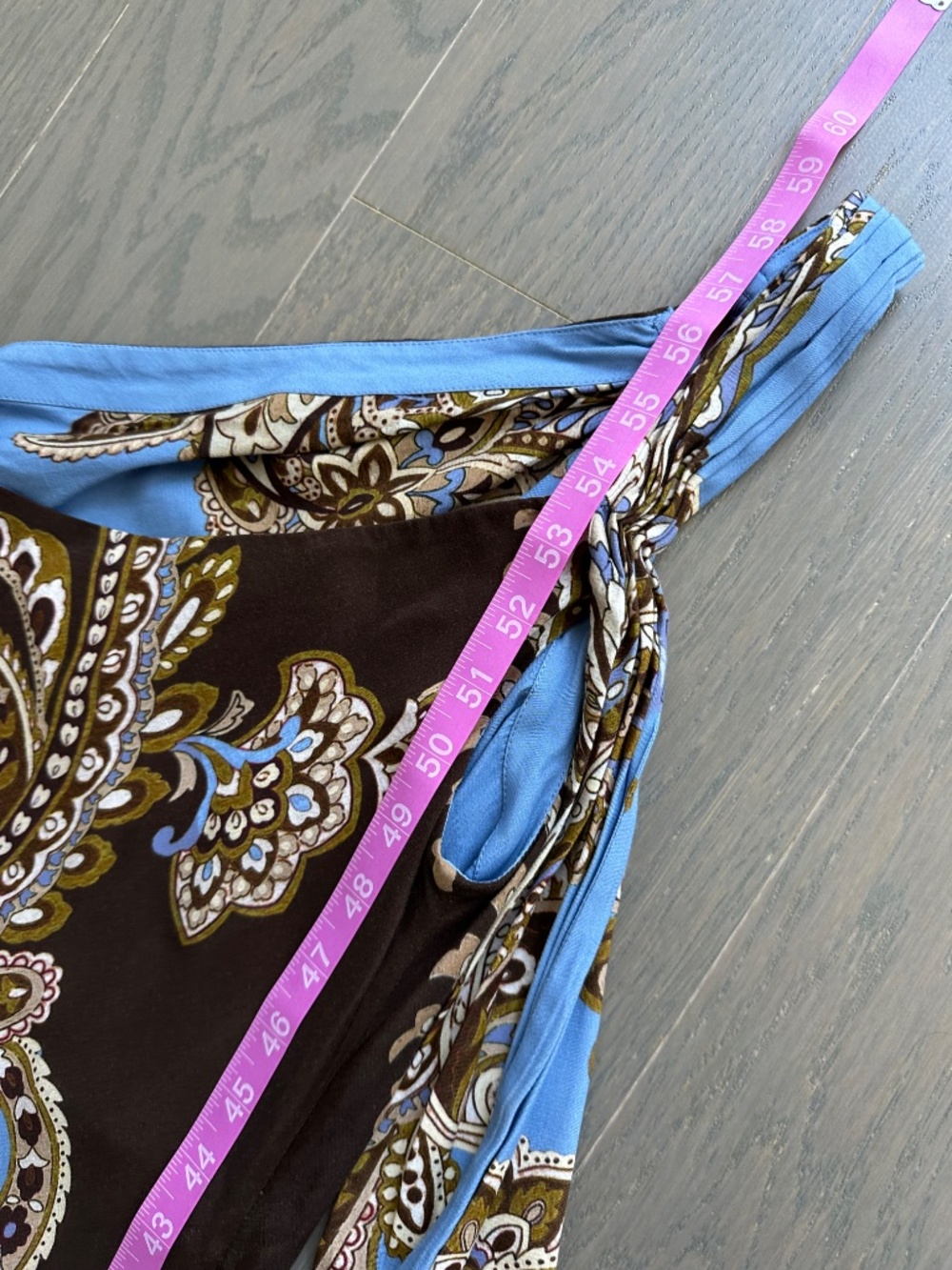 HEMANT & NANDITA One-Shoulder Paisley Maxi Dress in Light Blue and Brown - Picture 10 of 10